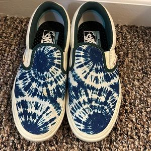Blue tye dye vans